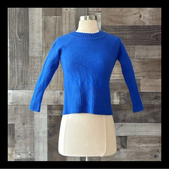 Boden blue 3/4 sleeve sweater XSmall gorpcore old money preppy academia wool - Picture 1 of 10
